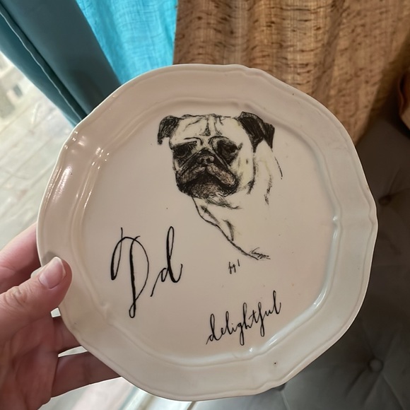 Linea Carta Dog Canape snack Plate - Picture 5 of 6